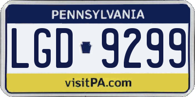 PA license plate LGD9299