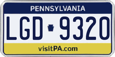 PA license plate LGD9320