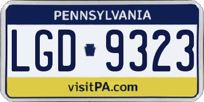 PA license plate LGD9323