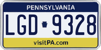 PA license plate LGD9328