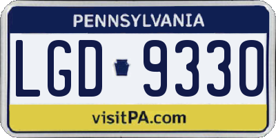 PA license plate LGD9330