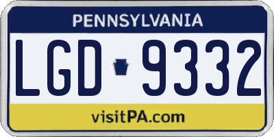 PA license plate LGD9332