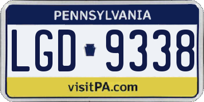 PA license plate LGD9338