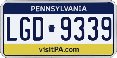 PA license plate LGD9339