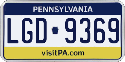 PA license plate LGD9369