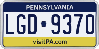 PA license plate LGD9370