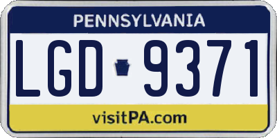 PA license plate LGD9371