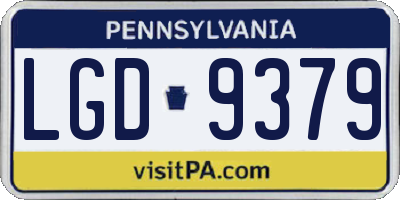 PA license plate LGD9379