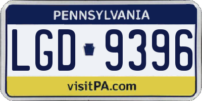 PA license plate LGD9396
