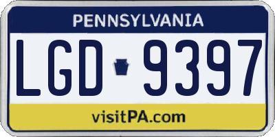 PA license plate LGD9397