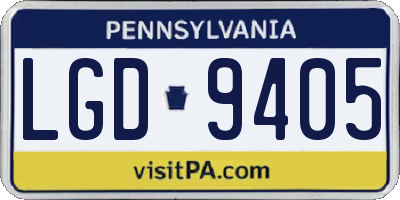 PA license plate LGD9405