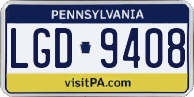 PA license plate LGD9408