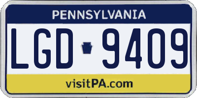 PA license plate LGD9409
