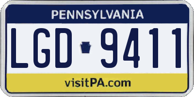 PA license plate LGD9411