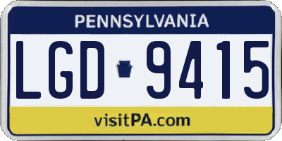 PA license plate LGD9415