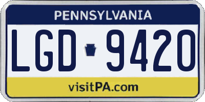 PA license plate LGD9420