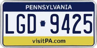 PA license plate LGD9425