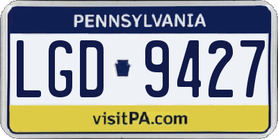 PA license plate LGD9427