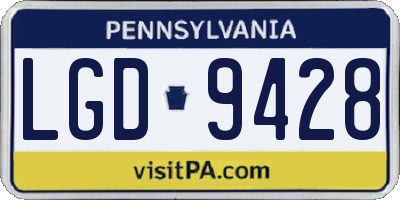 PA license plate LGD9428