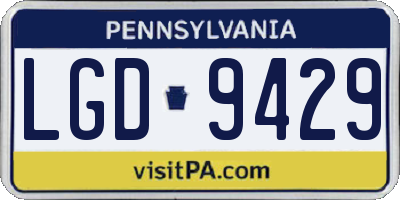 PA license plate LGD9429