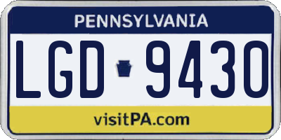 PA license plate LGD9430