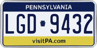 PA license plate LGD9432