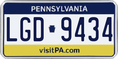 PA license plate LGD9434