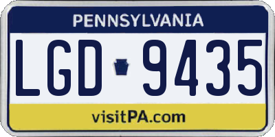 PA license plate LGD9435