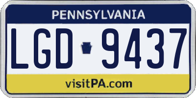 PA license plate LGD9437