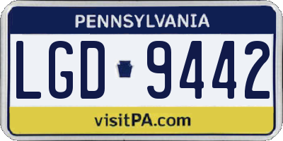 PA license plate LGD9442