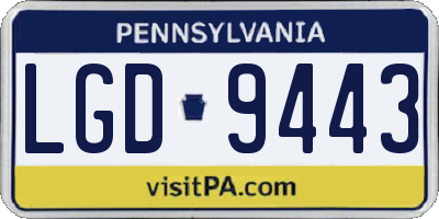 PA license plate LGD9443