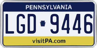 PA license plate LGD9446