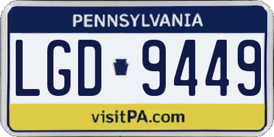 PA license plate LGD9449