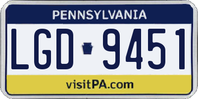 PA license plate LGD9451