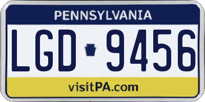 PA license plate LGD9456