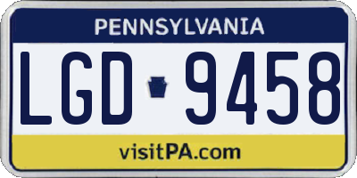 PA license plate LGD9458