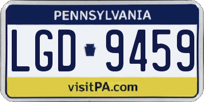 PA license plate LGD9459