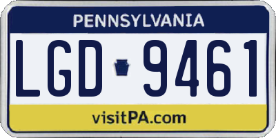 PA license plate LGD9461