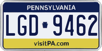 PA license plate LGD9462