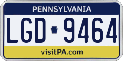 PA license plate LGD9464