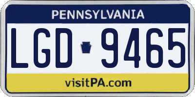 PA license plate LGD9465