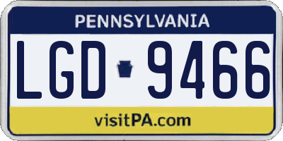 PA license plate LGD9466