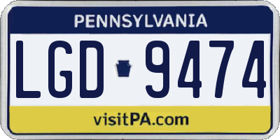 PA license plate LGD9474