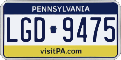 PA license plate LGD9475