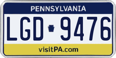 PA license plate LGD9476