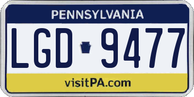 PA license plate LGD9477