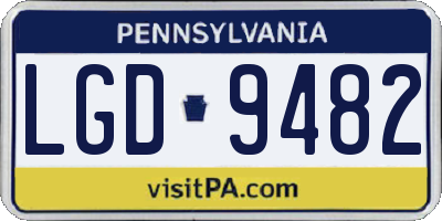 PA license plate LGD9482