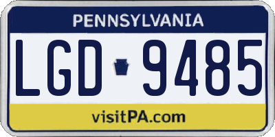 PA license plate LGD9485