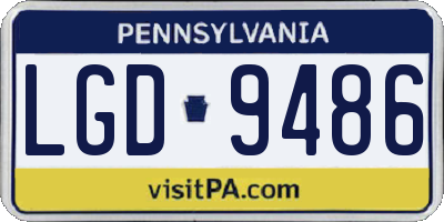 PA license plate LGD9486