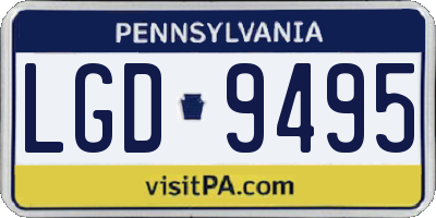 PA license plate LGD9495